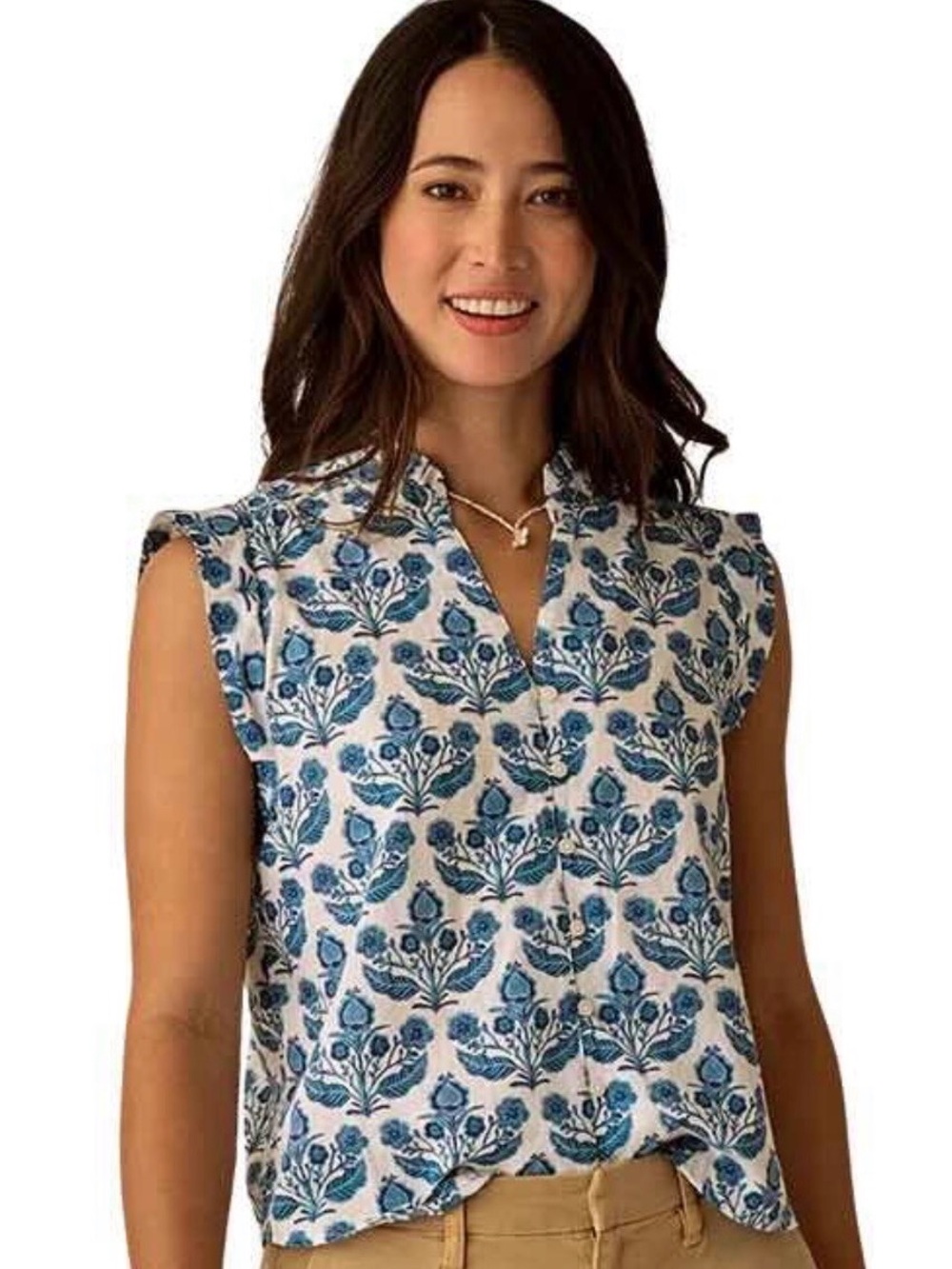 Carve Designs Women's Sleeveless Reagan Folk Floral Top Shirt XS Brand New